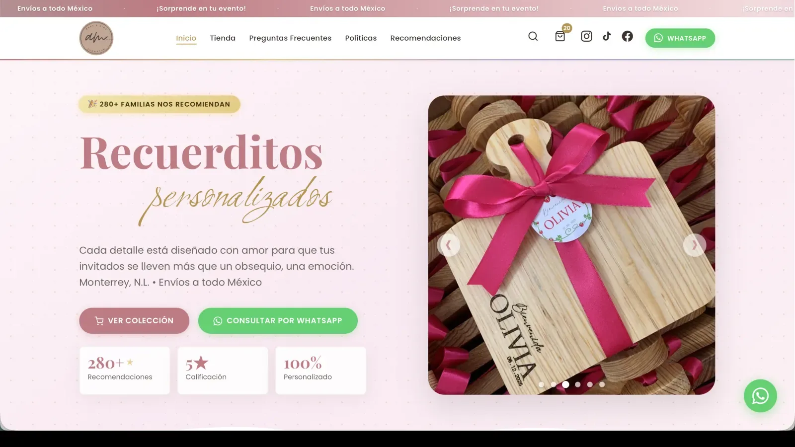 Sitio web de AM BABY & Kids — Souvenirs personalizados en Envíos a todo México