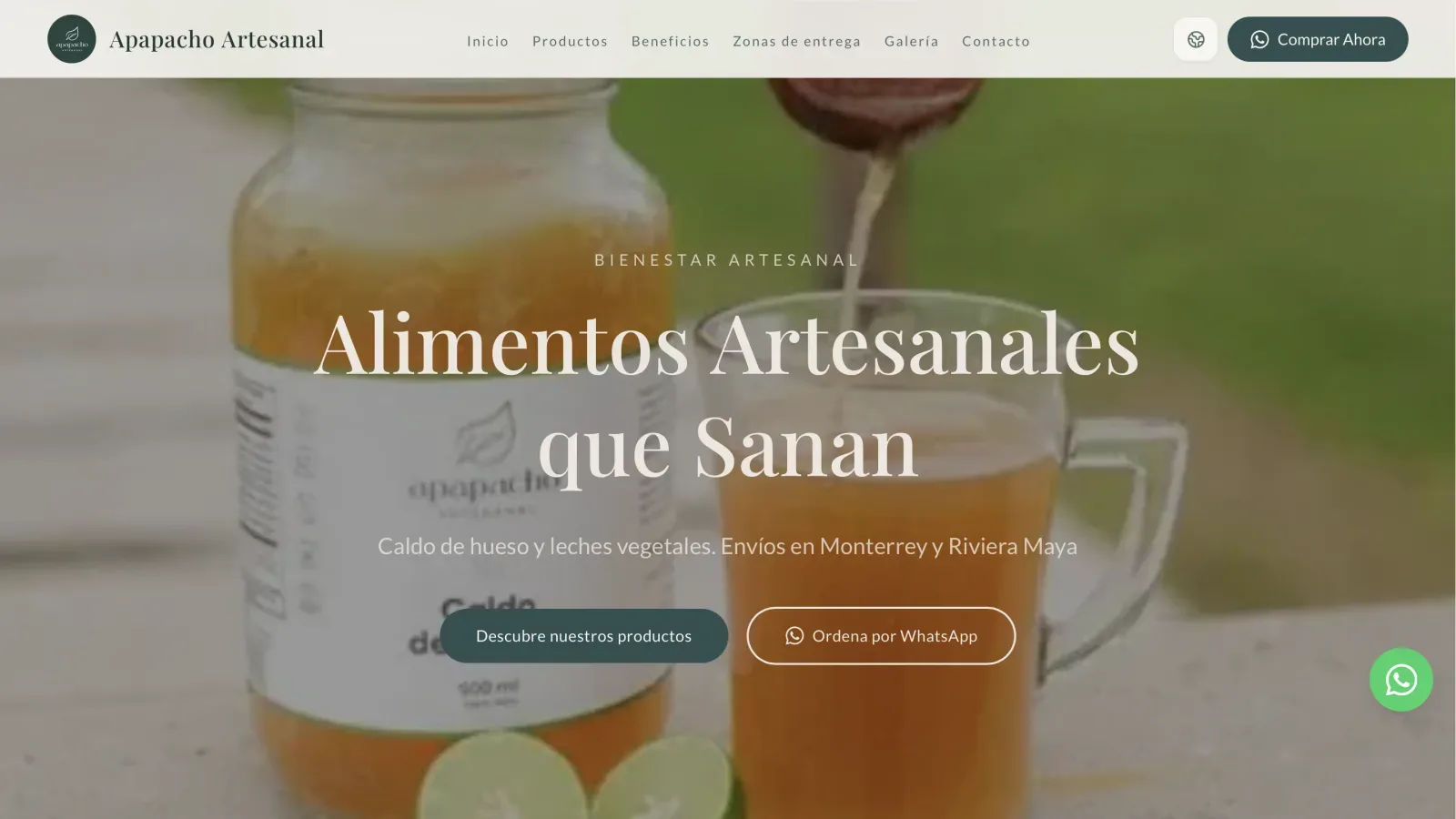 Sitio web de Apapacho Artesanal — Alimentos artesanales en Monterrey, Nuevo León