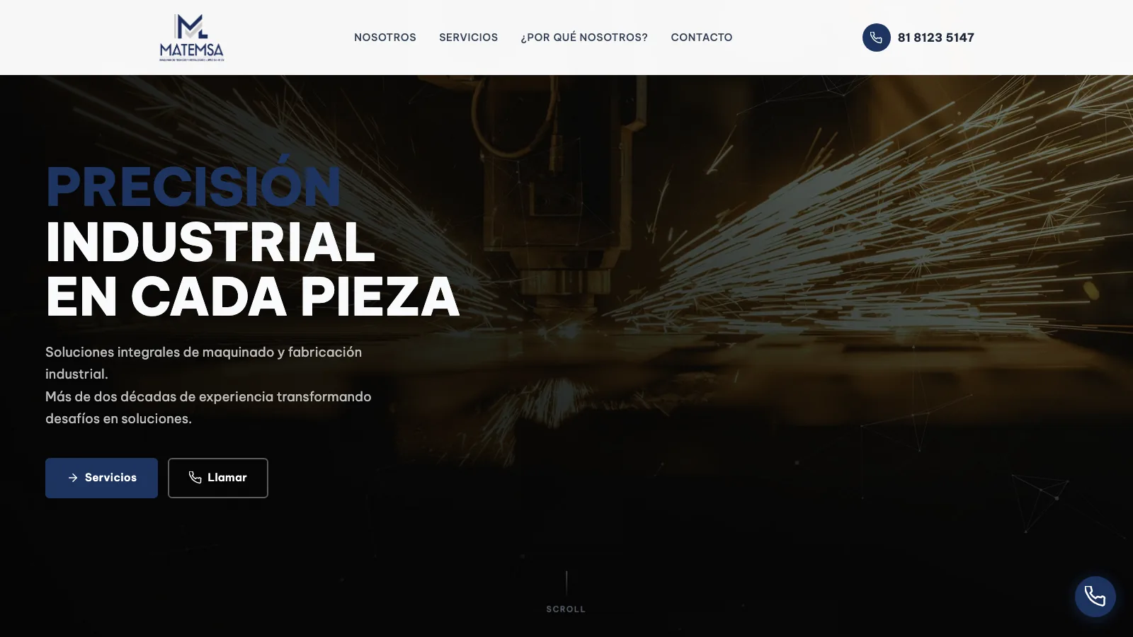 Sitio web de Matemsa — Maquinados industriales CNC en Santa Catarina, Nuevo León
